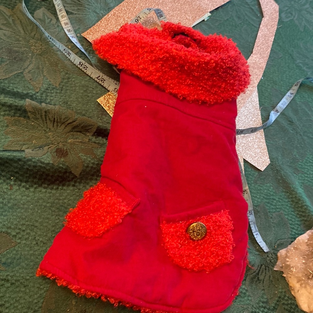Adorable red jacket for dog! Size medium
